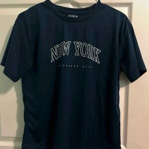 SHEIN Kids Navy New York Graphic Tee